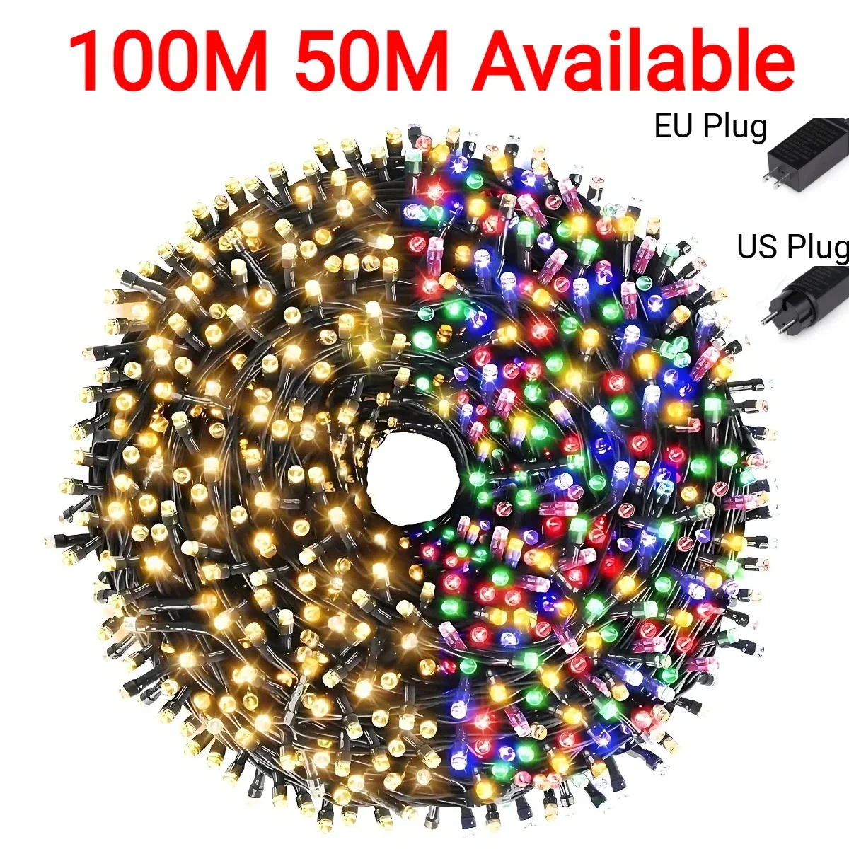 Multi-Color LED String Lights with 8 Modes for Outdoor & Holiday Decor