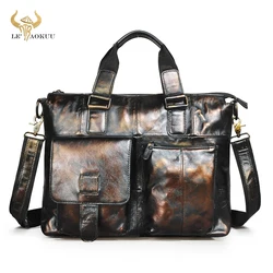 Real Soft Leather Office Maletas Business Briefcase 15.6