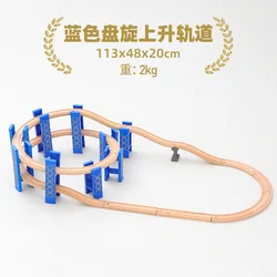 Enhanced Wooden Train Tracks Set with Bridge Piers - Educational Toy Gift (GRAY)