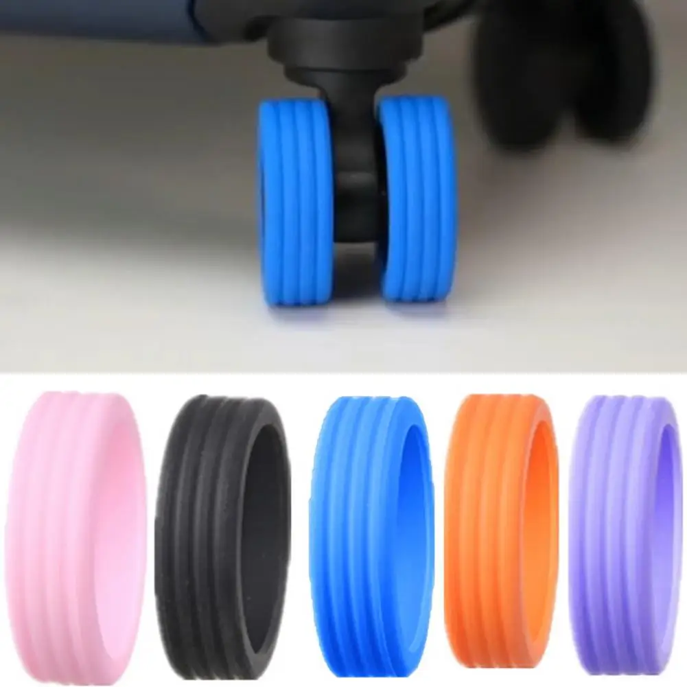 

Luggage Caster Covers Durable Luggage Wheel Covers Noise Reduction Scratch Protection Non-slip Accessory Soft Elastic Luggage