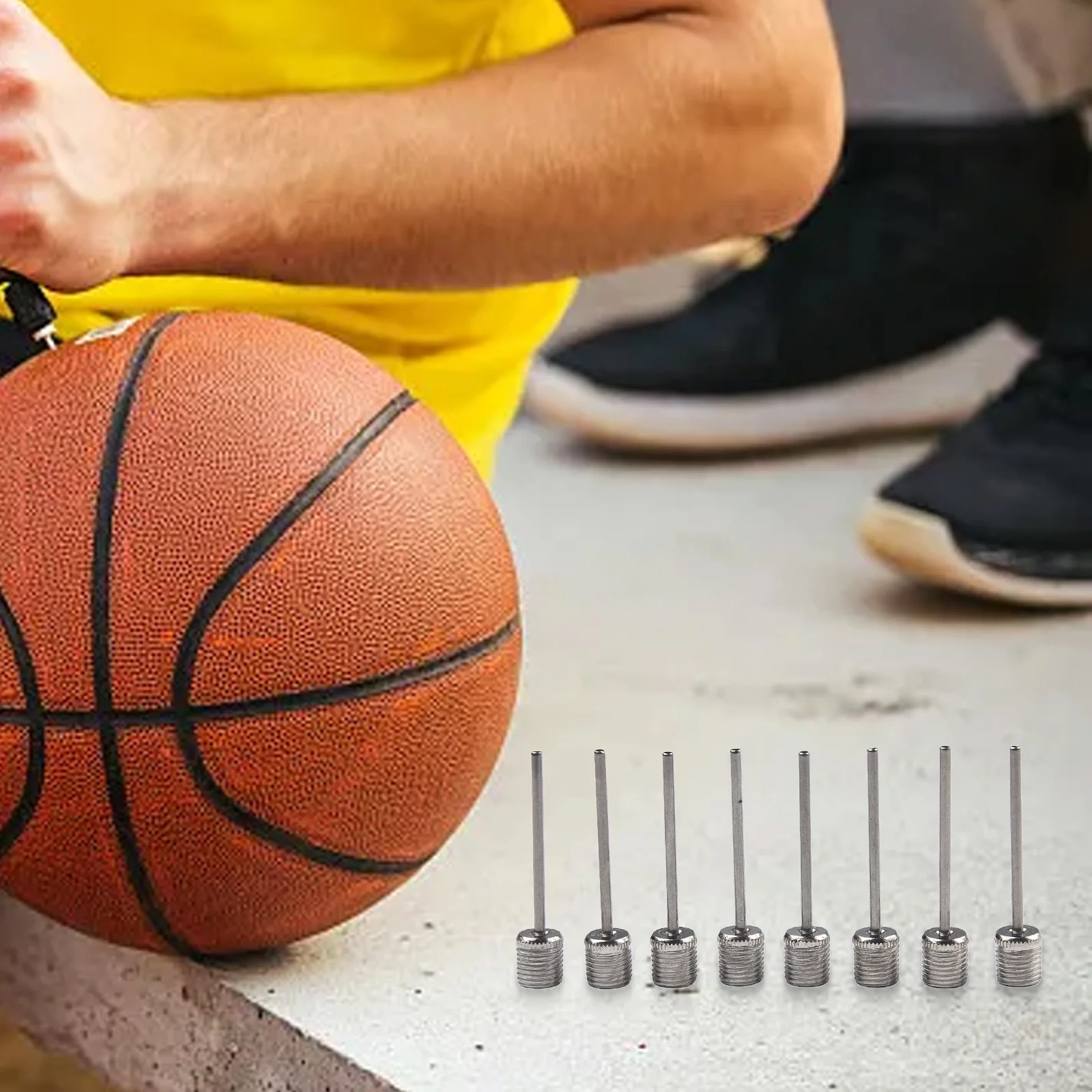 

100Pcs Canasta Basketball Sports Ball Air Pump Needle Suitable For Football Basketball Ball Valve Inflatable Valve Adapter-Team