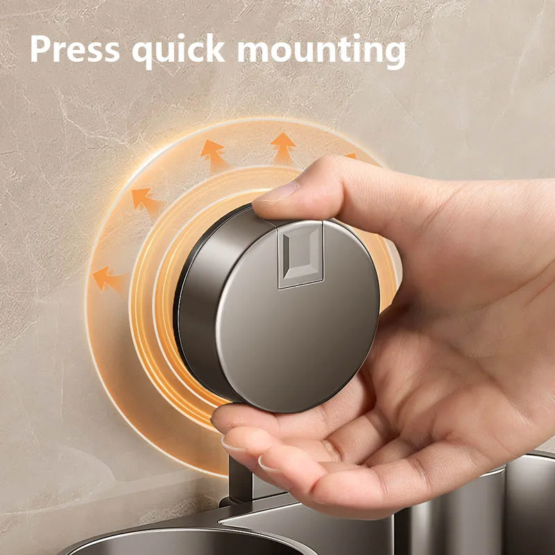 Bathroom Toilet Brush Holder Cleaning Tools Space Aluminum Wall Mounted Sucker Vertical Toilet Brush Bathroom Accessories bathroom accessories toilet brush holder