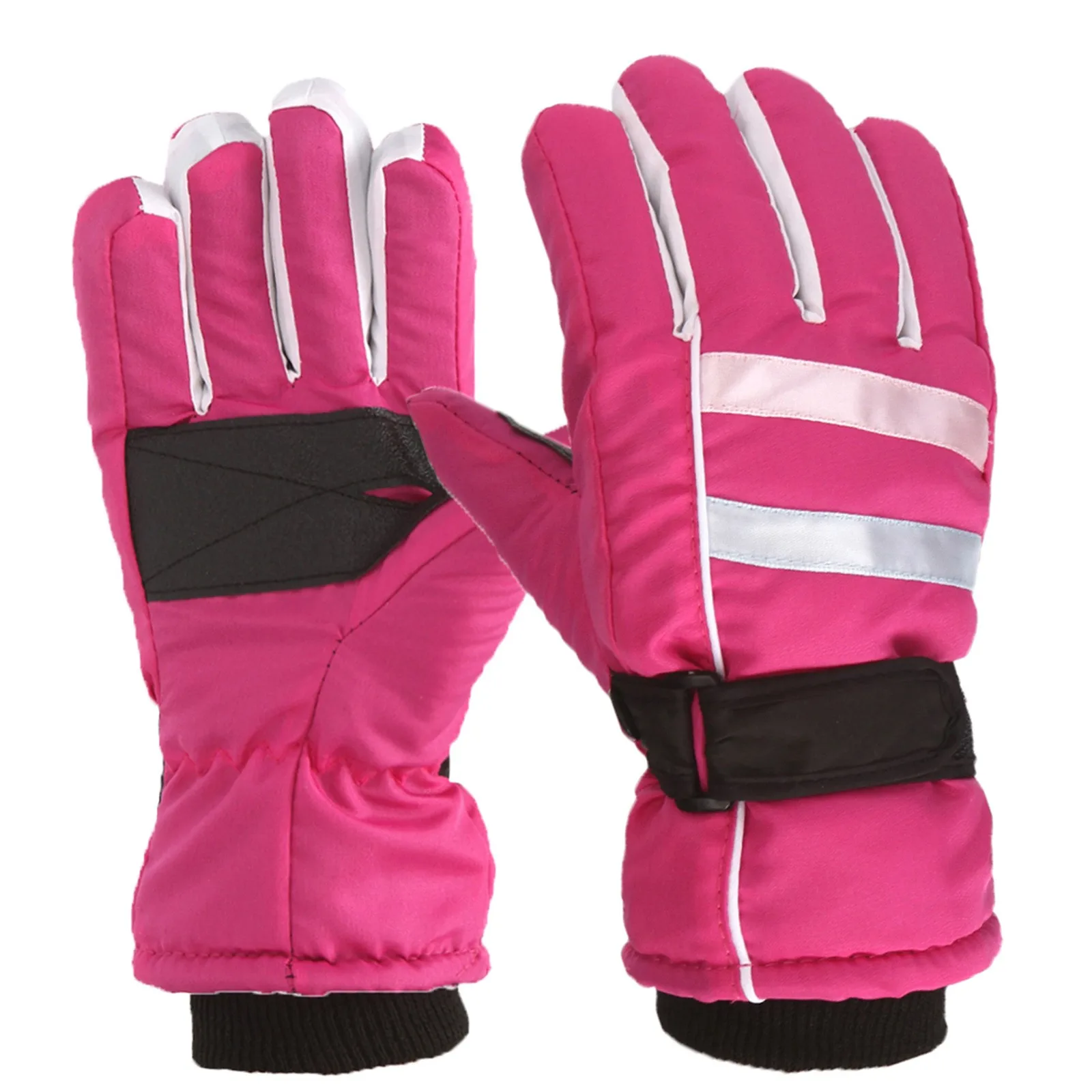 Winter Kids Ski Gloves Outdoor Sports Gloves Boys Girls Snow Skating Snowboarding Windproof Warm Ski For 7-12 Years Old