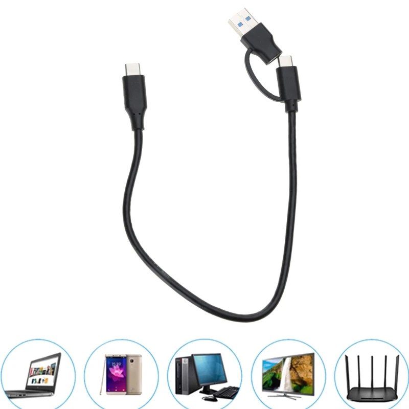 USB USB C 유형 C 데이터 동기화 어댑터 2 in 1 USB3.0 USB C 변환기