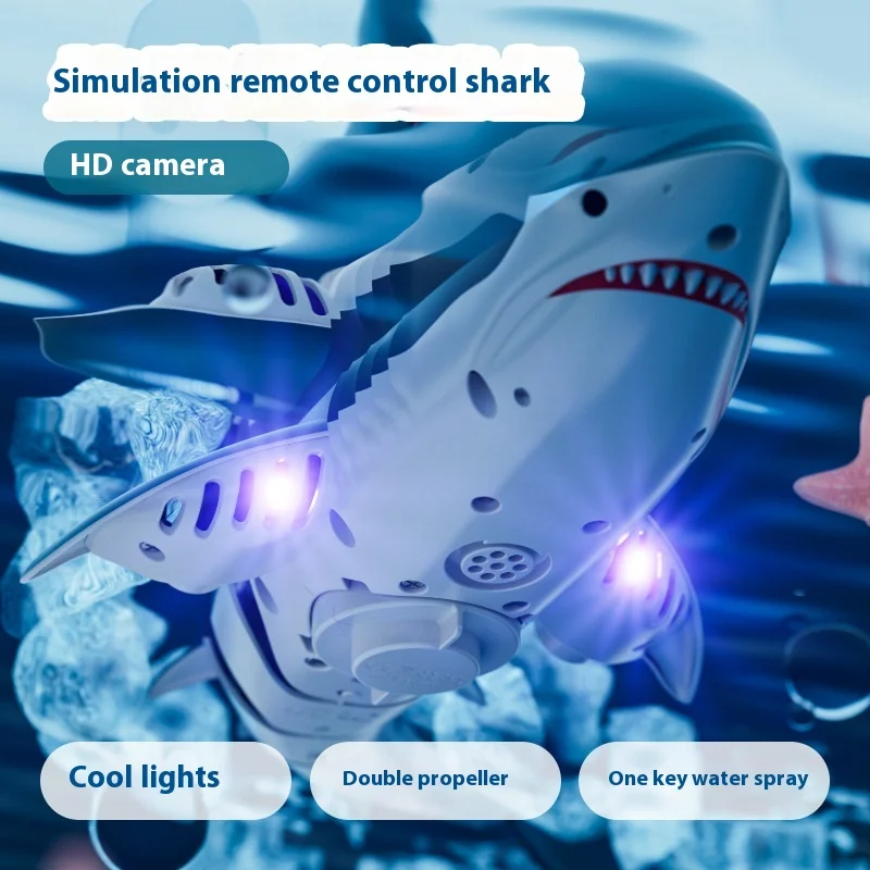 Rc Boat New S6 Remote Control Shark Boat Charging Can Transmit Simulation Water Remote Control Model Children Toys