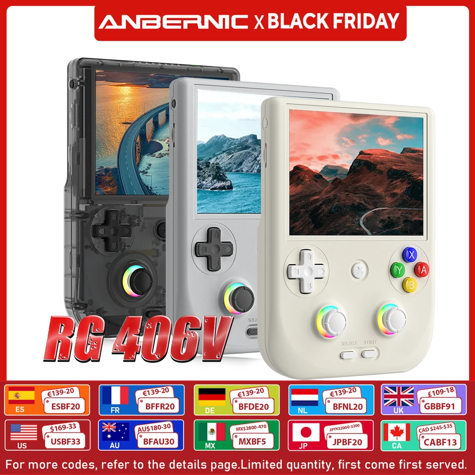 ANBERNIC RG406V Handheld Game Console 4'' IPS Touch Screen Android