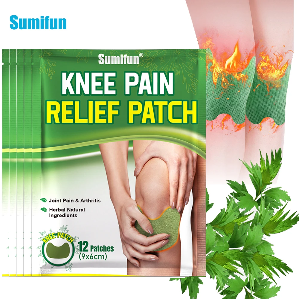 

12-60Pcs Sumifun Wormwood Knee Patch Rheumatoid Arthritis Analgesic Sticker Joint Sprain Muscle Ache Medical Plaster