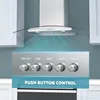 30" Range Hood Ducted/Ductless Convertible Wall Mount Range Hood with Tempered Glass Push Button Control Stainless Steel Filter 4