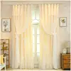 Simple Modern Solid Color Double-layer Curtain for Living Room Princess Style Semi Shade Curtain for Bedroom 3