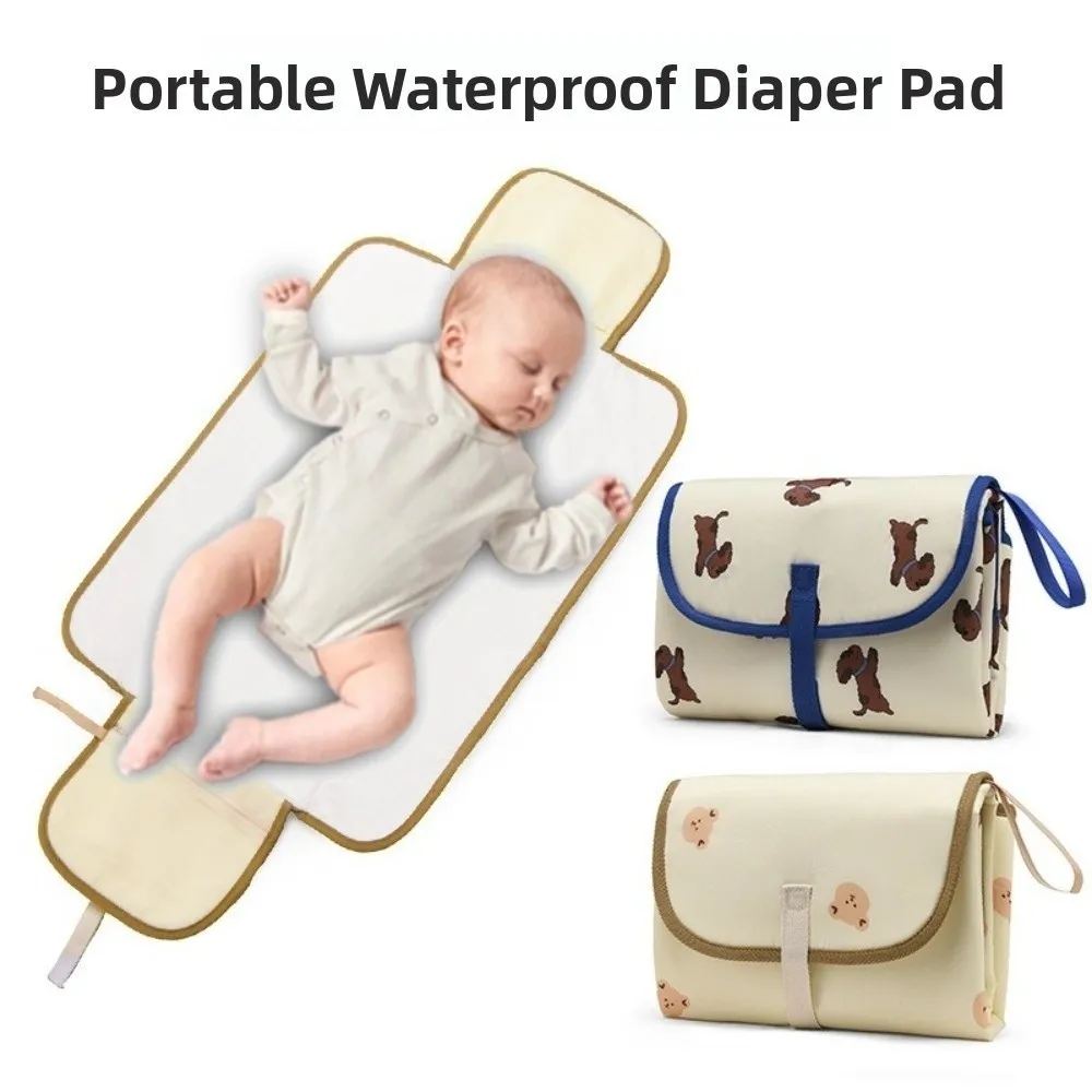 Foldable Diaper Changing Pad Bear Detachable Baby Infant Diaper Urine Mat Comfortable Easy To Clean Bedding Changing Cover Pad