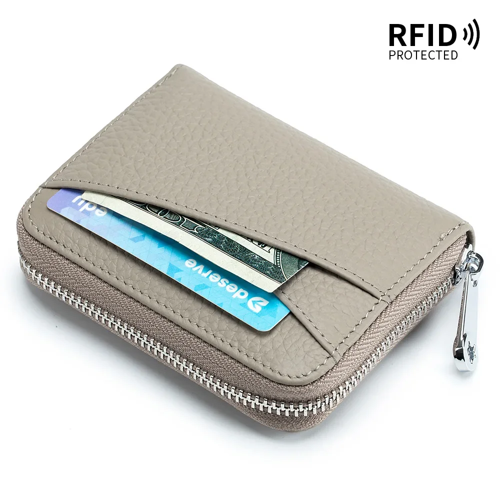 Women RFID Genuine Leather Wallet Brand Card Holders Female Cowhide Wallets Fashion Small Portable Coin Purses Card Bags Clutch