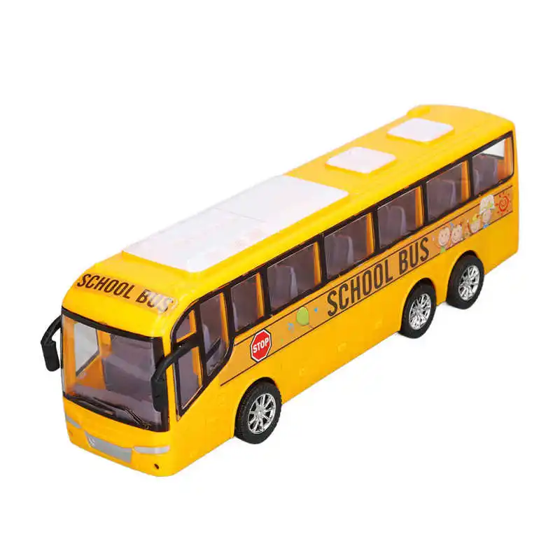 Mini Bus Model Car Toys High Simulation Fine Details Yellow Inertia School Bus Toys For Above 3 Years Old Kids Home Decor Gifts