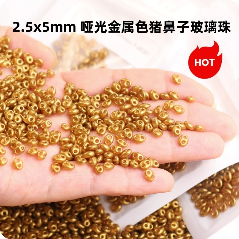 2.5x5mm 무광 색상 돼지코 유리 구슬 DIY 수제 비즈 재료 및 루즈 비즈 액세서리