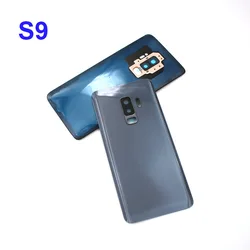 Premium Replacement Battery Back Cover Rear Glass Panel with Camera Lens (S9 silver)