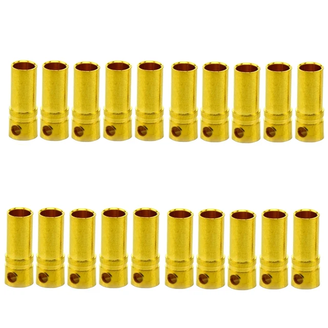 Conector Banana Pack De 10 Conectores Banana (5 Rojo, 5 Negro) - 4 Mm De Diámetro, Longitud 38 Mm Bananas Altavoces