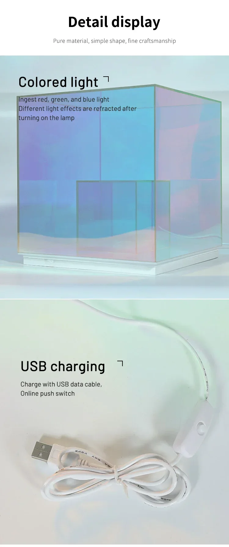 Description Picture 6 of itemSmall Night Lamp RGB Party Light LED Decoration Bedroom Desk Lamp Festival Ambience Light Bedroom Light  스탠드 조명