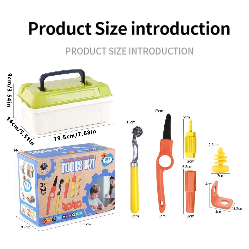 STEM 전문가용 안전 도구가 포함된 골판지 조립 키트, 어린이 DIY 골판지 공예 키트 (나사 및 도구 포함), 골판지 나사 키트