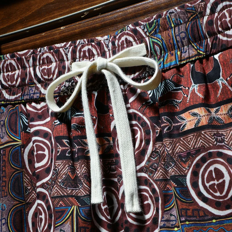 Cashew Flower Fashion Beach Shorts Men's Summer Cool Breathable Middle Pants Ethnic Print Versatile Casual Outdoor Shorts