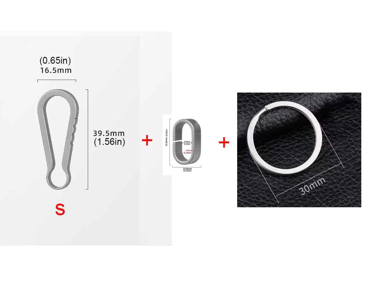 Titanium Alloy Quick-Hang Keychain with Horseshoe Clasp