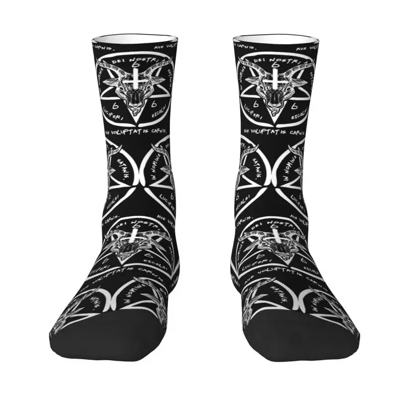 

666 Baphomet Men Women Crew Socks Unisex Cool Sigil Of Satan Knights Templar Spring Summer Autumn Winter Dress Socks