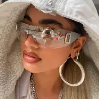 Luxury Y2K Sunglasses Women Brand Designer New Punk Sports Sun Glasses Men Goggle Shades UV400 Fashion Letter Eyewear