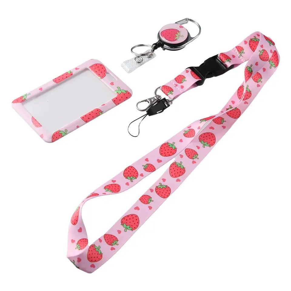 Cute Floral ID Badge Holder With Lanyard – Vertical Card Protector For Work, School, Events - View #6