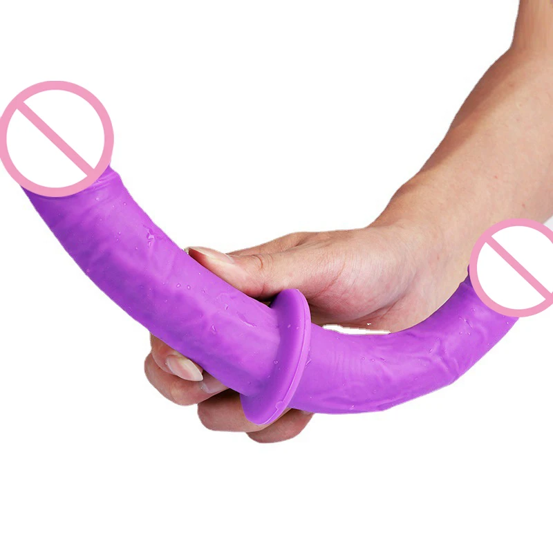 Strap-on Anal Soft Dildo Double End Artificial Silicone Penis Strapon Adult Toy Couple Lesbian Gay Masturbation