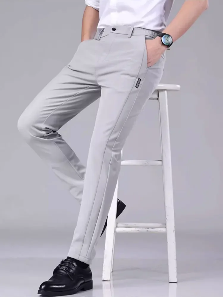 Western style men's business formal wear spring and summer men's casual Korean version nine point suit pants slim fit pants 2
