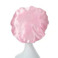 Bonnets de cheveux de nuit pour femmes, Bonnet soyeux en Satin, Double couche réglable, couvre-tête, Bonnet de douche pour cheveux bouclés, accessoires de coiffure 4