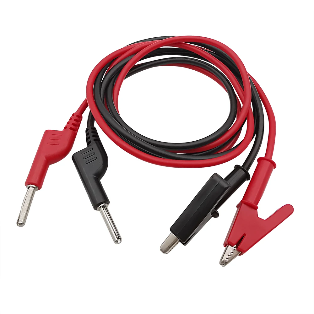 1Pair 4mm Banana Plug to Alligator Clip Stackable Multimeter Test Leads Probe Cable Wire Electrical Tools alligator clips,electric test clamp,test leads