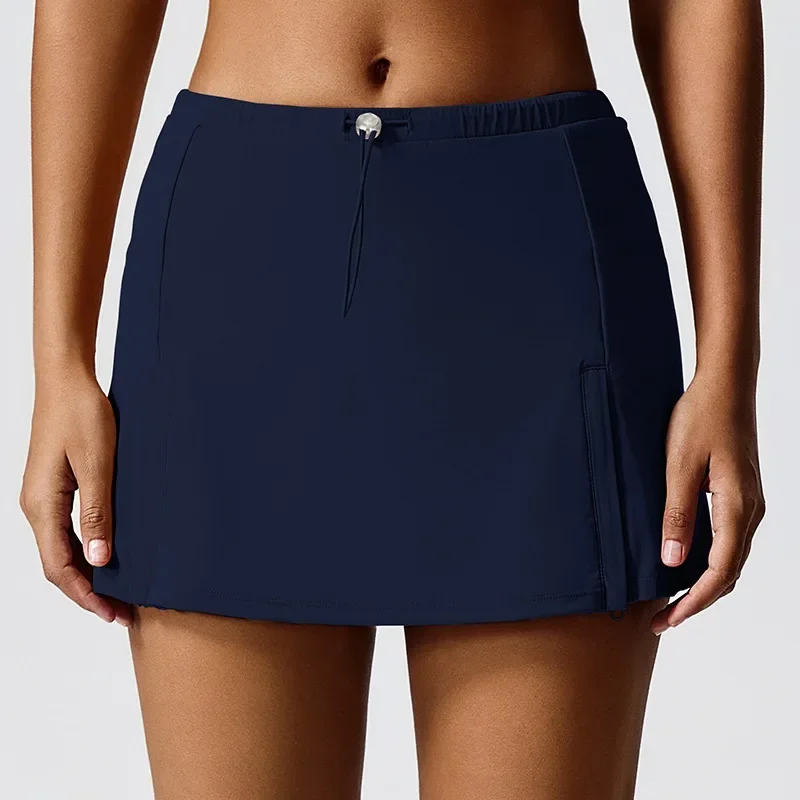 2PCS Yoga Tennis Skirt Set Gym Outdoor Bra with Chest Pad Crop Top High Waist Fitness Skirt Suit Women Golf Workout Sport