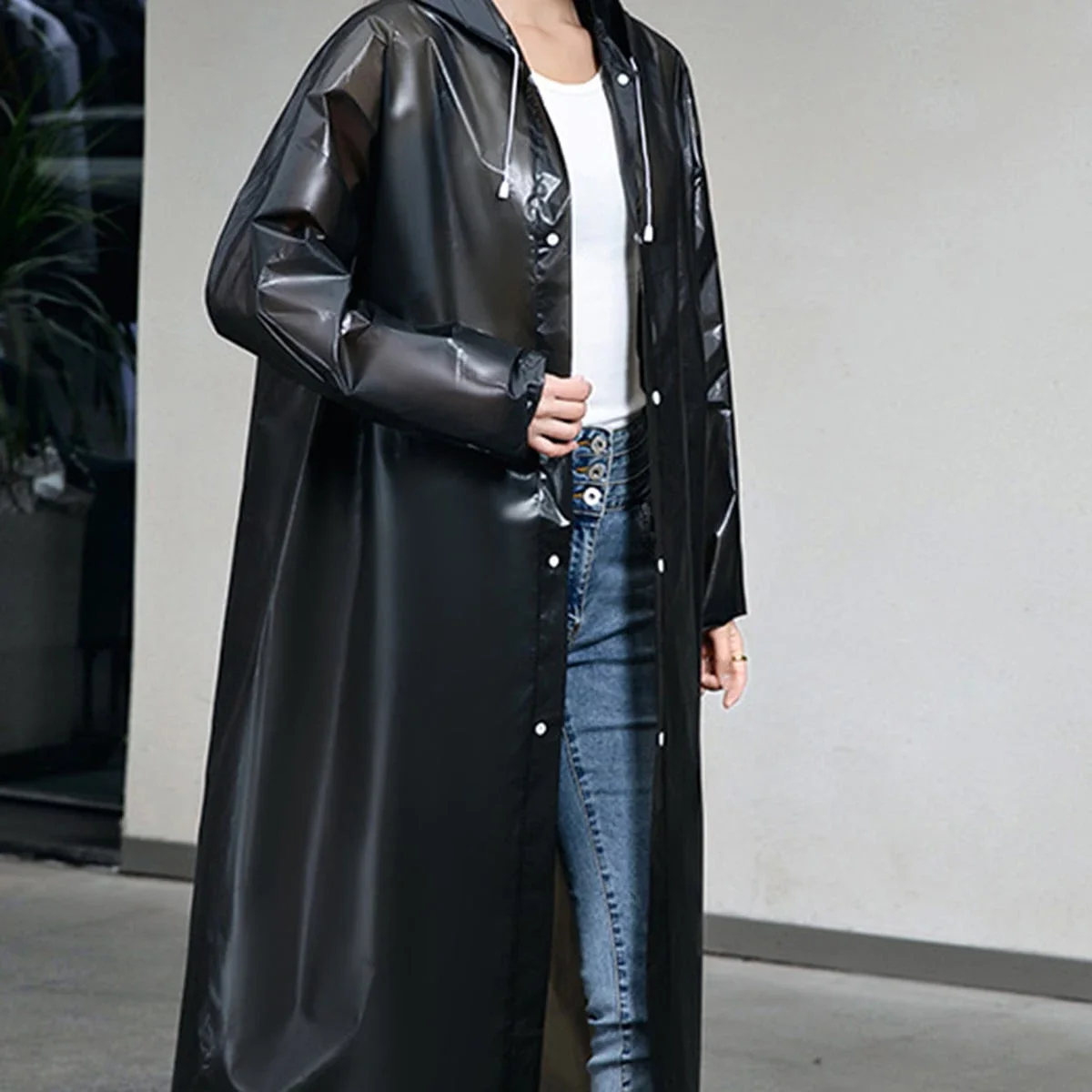 1pc - Outdoor lightweight one-piece long raincoat with thickened multi-functional windbreaker raincoat