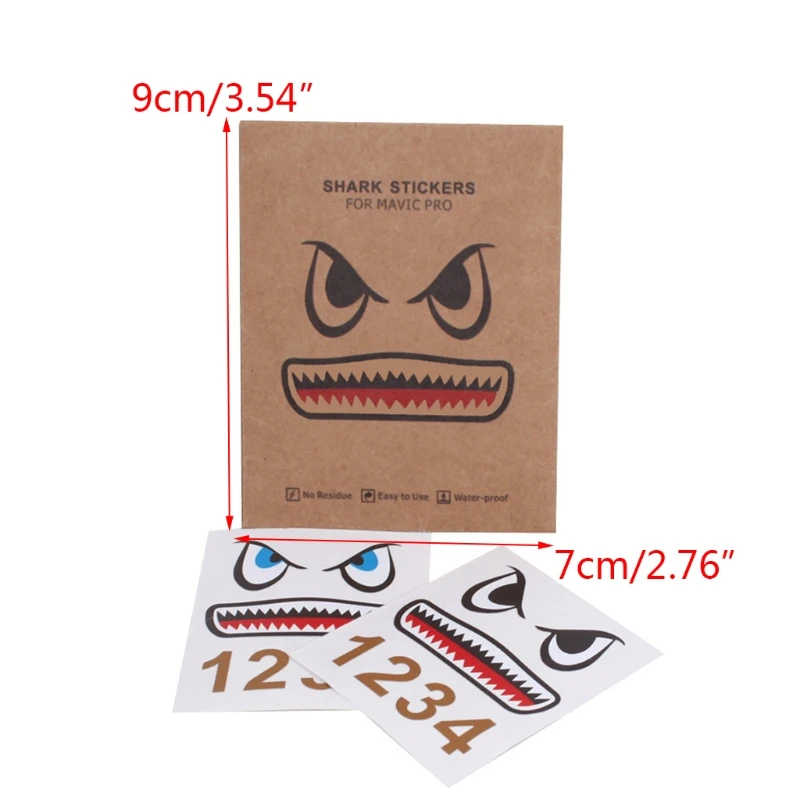 Sticker Decals Skin Protective Shark Adhesive Art Decals for Mavic Mini 2 Drone