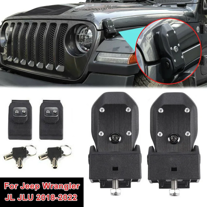 

1 пара, черная деталь двигателя с ключами в комплекте для Jeep Wrangler JL JLU 2018-2022
