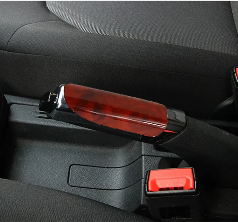 Universal Car Handbrake Protect Cover Car Styling Wood Carbon Fiber Decor handbrake sleeve ABS Smooth SUV Interior Accessory
