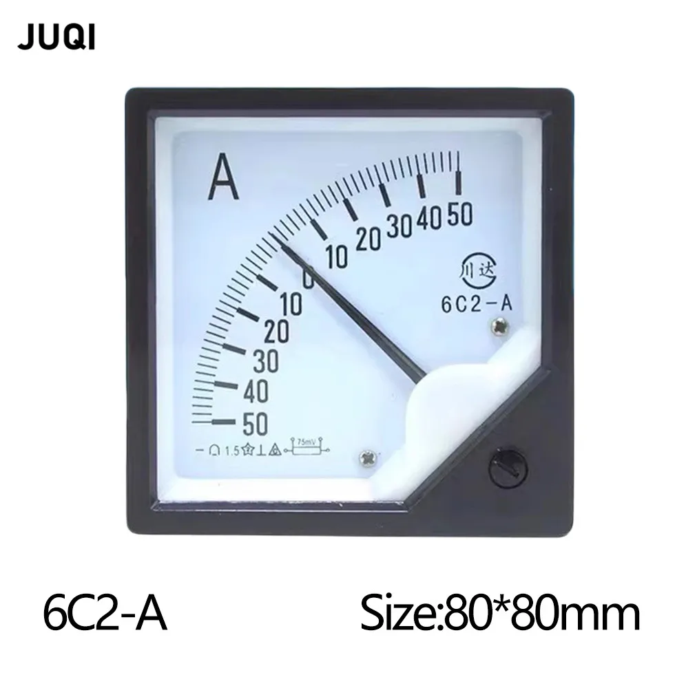 

6C2-A DC /75mv Amperemeter Gauge Analog Panel AMP Current Meter 50A -0 - 50A Ammeter 5A 10A 20A 30A 50A 100A 200A 300A 500A