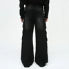 Men Vintage Baggy Jeans Multi Pocket Cargo Denim Pants Black Loose Wide Leg Jeans Trouser 6