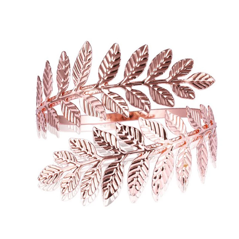 Laurel Leaf Bracelet Gold Silver Plated Greek Roman Armband Upper Arm Cuff Armlet Festival Bridal Belly Dance Jewelry