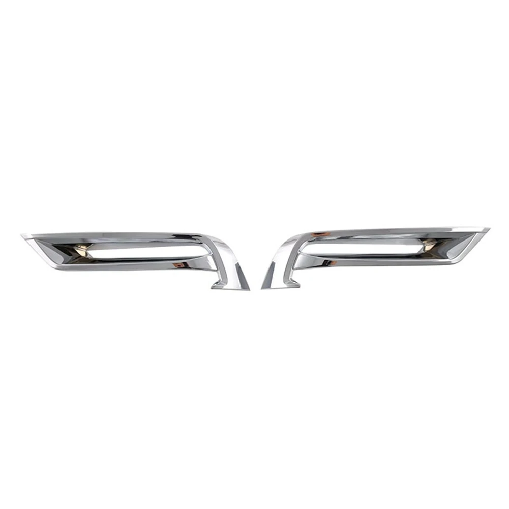 Car Chrome Silver Front Bumper Lower Grille Trim Strips Fog Light Frame Cover Trim for Honda HRV HR-V 2021 2022 2023 1