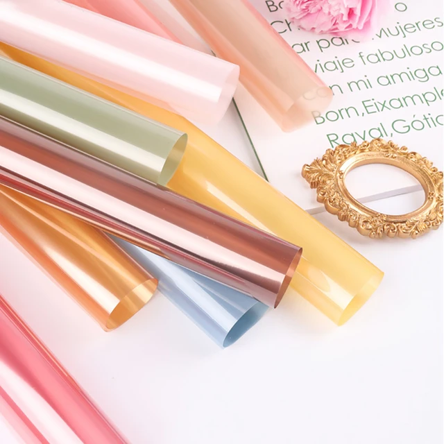 Cellophane Wrap Paper Iridescent Film Colored Packing Film for Diy