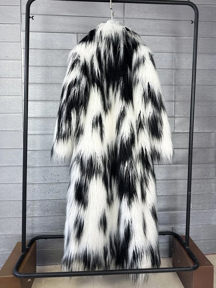 Long Colourful Faux Fur Winter Coat 14
