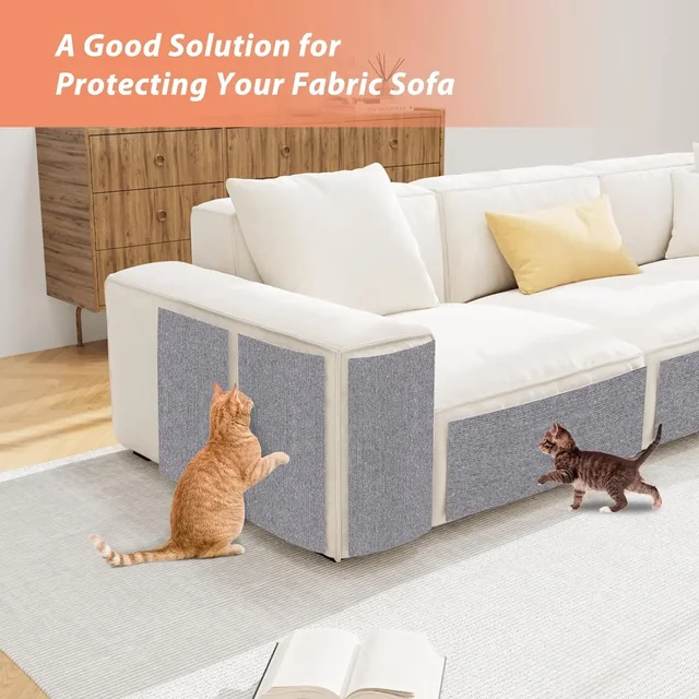 Cat Scratch Protector with Selfadhesive Freeform Cutting Carpet Mat Cat Scratch Protection Furniture Pet Training Sofa Protector 2