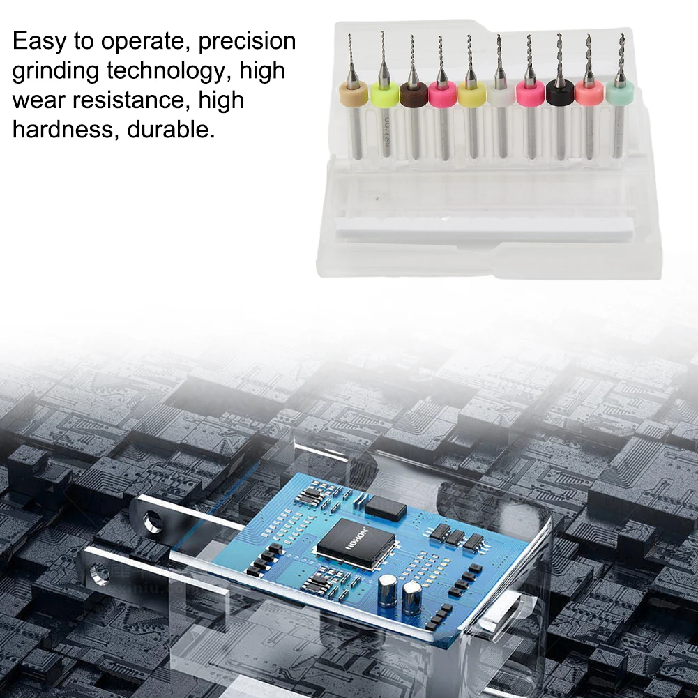 

10pcs PCB Bits Drill 0.6-1.5mm Bits Drill Circuit Micro Mini Board Print Carbide PCB CNC Drill Bits Hard Alloy PCB Bits Tools