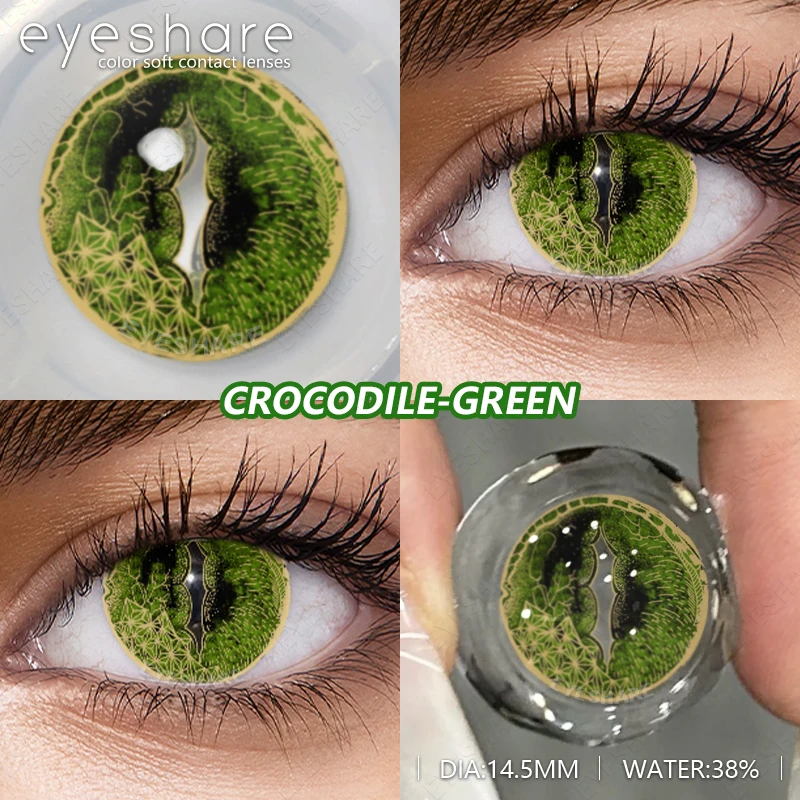 EYESHARE 1 Paar Cosplay Crazy Kontaktlinsen Cateye White Contact Anime Party Eyes Linsen Halloween Beauty Makeup Red Contact – Detail 13