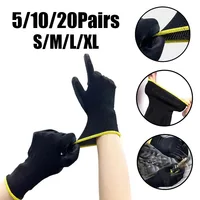 Black Nylon PU Coated Gloves Breathable Non Slip for Factory Machinery Gardening Woodworking Outdoor Safety Work Gloves 1
