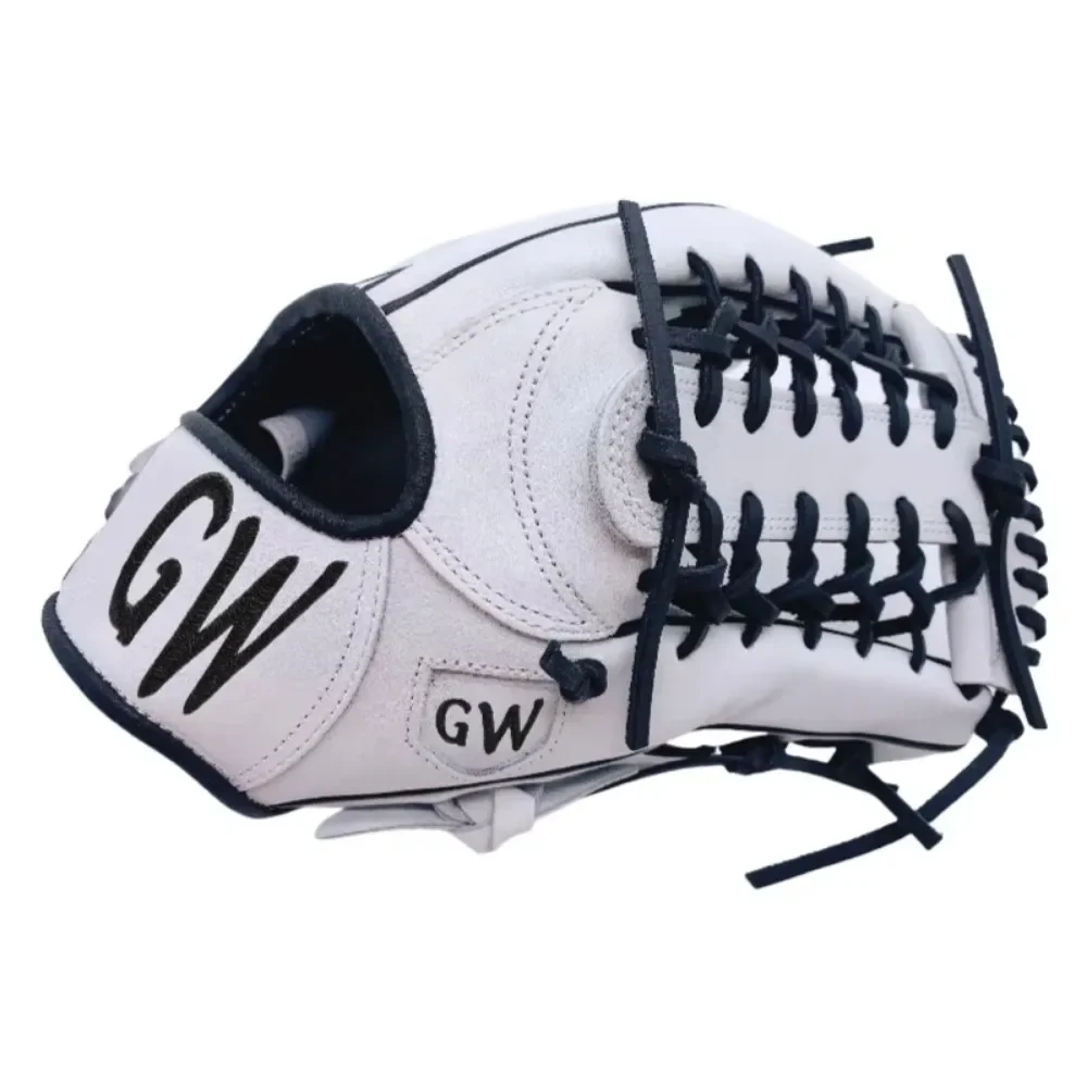 12-inch White and Gold Baseball Gloves Batting Gloves