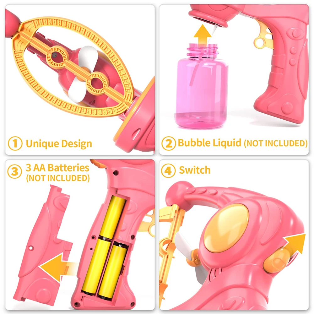 Blowing Bubbles Automatic Bubble Gun Toys Machine Summer Outdoor Party Play Toy For Kids Birthday Surprise Gifts for Water Park 5