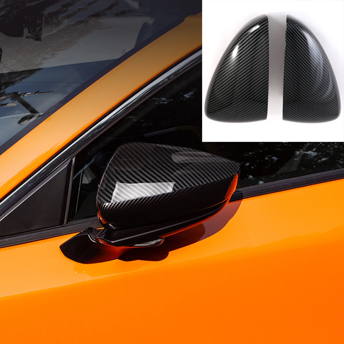 

For Mazda 3 Sedan 2019 2020 2021 2022 ABS Carbon Fiber Car Side Mirror Lid Rim Accessories