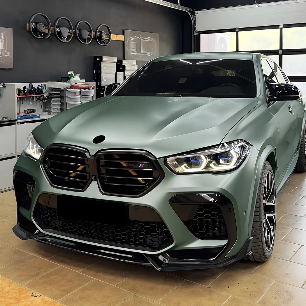 프론트 범퍼 립 스플리터 디퓨저 프론트 립 스포일러 바디 키트 개조 바디 키트 BMW X6M F96 2019-2023용