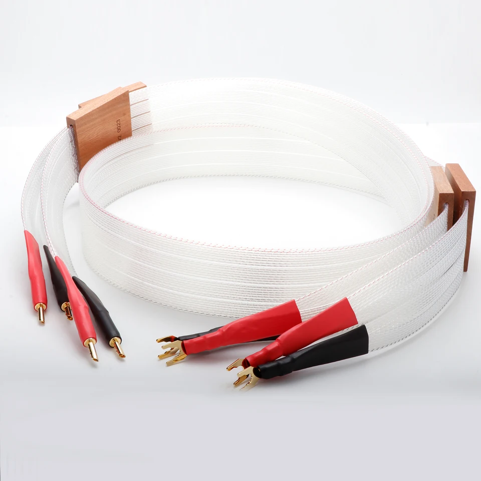 ペア HiFi オーディオ スピーカー ケーブル OFC 銀メッキ